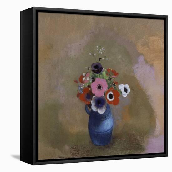 Anémones dans un vase bleu-Odilon Redon-Framed Premier Image Canvas