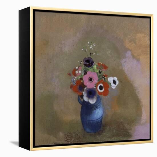 Anémones dans un vase bleu-Odilon Redon-Framed Premier Image Canvas