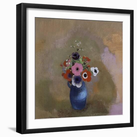 Anémones dans un vase bleu-Odilon Redon-Framed Giclee Print