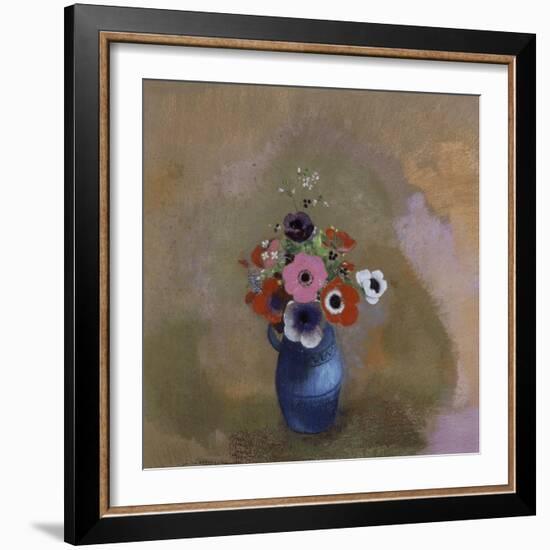 Anémones dans un vase bleu-Odilon Redon-Framed Giclee Print