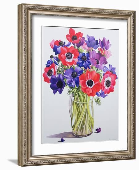 Anemones in a Glass Jug, 2007-Christopher Ryland-Framed Giclee Print