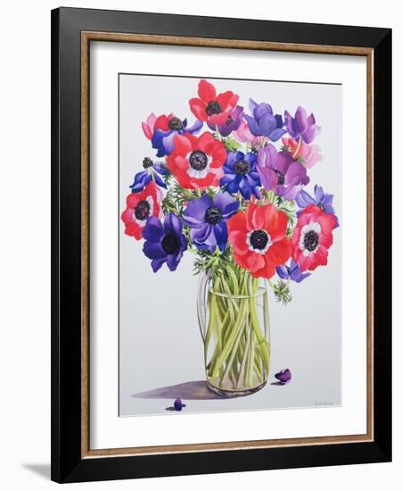 Anemones in a Glass Jug, 2007-Christopher Ryland-Framed Giclee Print