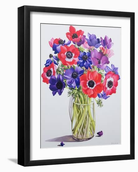 Anemones in a Glass Jug, 2007-Christopher Ryland-Framed Giclee Print