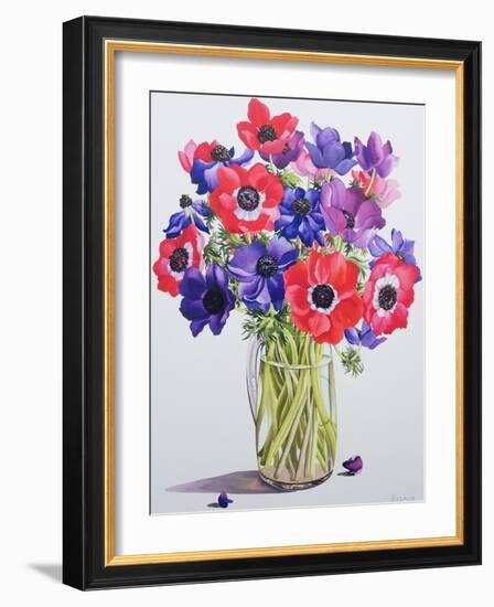 Anemones in a Glass Jug, 2007-Christopher Ryland-Framed Giclee Print