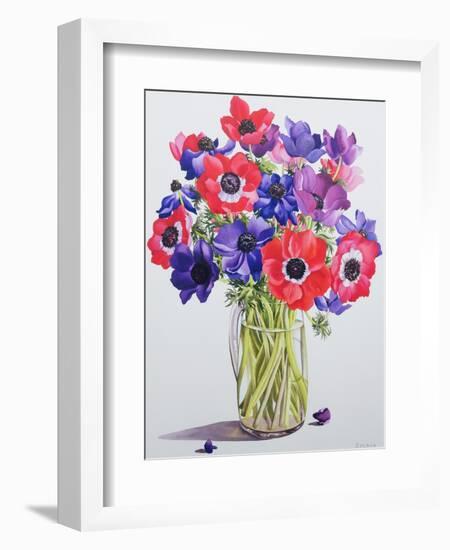 Anemones in a Glass Jug, 2007-Christopher Ryland-Framed Giclee Print