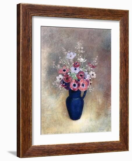 Anemones in a Jug, 1910-15-Odilon Redon-Framed Giclee Print