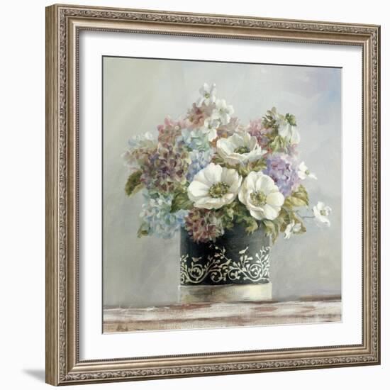 Anemones in Black and White Hatbox-Danhui Nai-Framed Premium Giclee Print