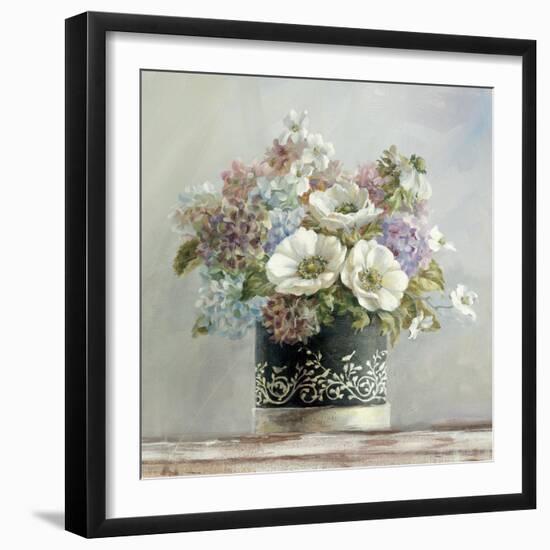 Anemones in Black and White Hatbox-Danhui Nai-Framed Premium Giclee Print