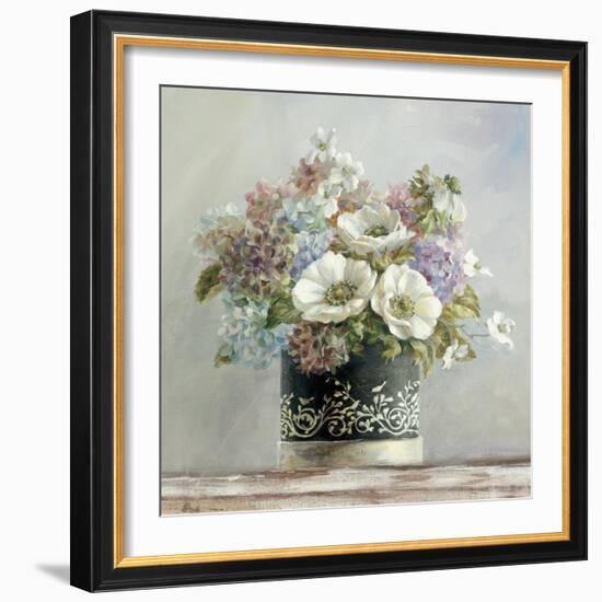 Anemones in Black and White Hatbox-Danhui Nai-Framed Premium Giclee Print