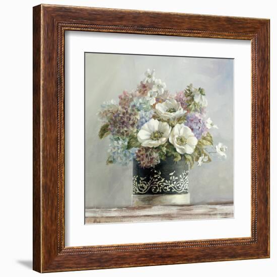 Anemones in Black and White Hatbox-Danhui Nai-Framed Art Print