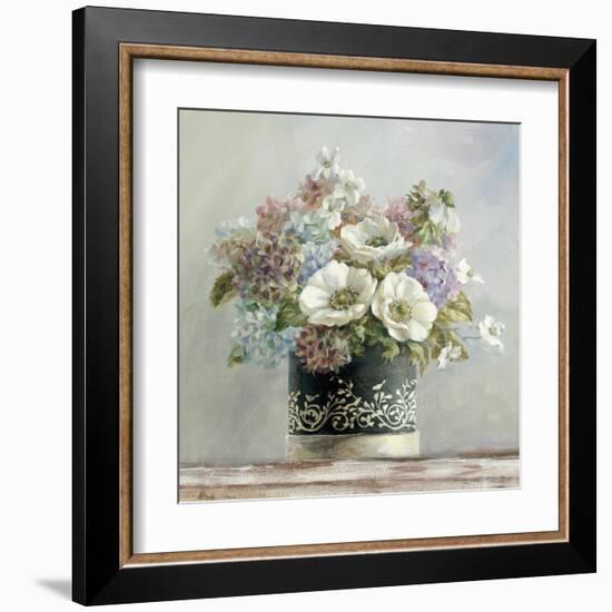 Anemones in Black and White Hatbox-Danhui Nai-Framed Art Print