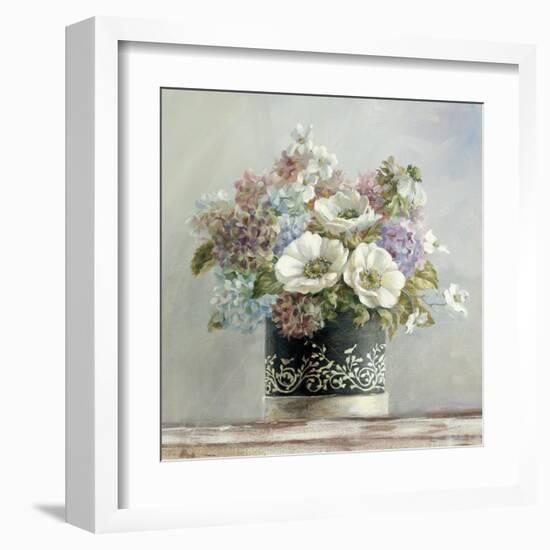 Anemones in Black and White Hatbox-Danhui Nai-Framed Art Print