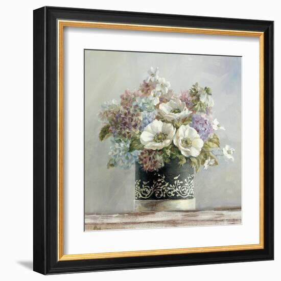 Anemones in Black and White Hatbox-Danhui Nai-Framed Art Print