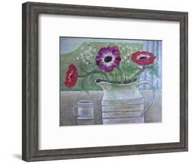Anemones in White Jug, 2013-Ruth Addinall-Framed Giclee Print