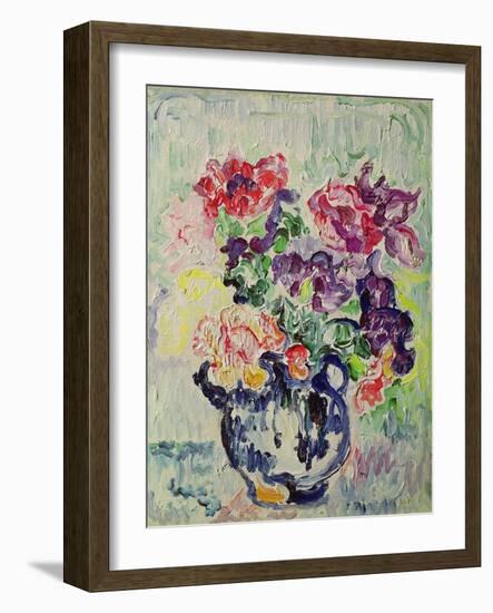 Anemones (Oil on Canvas)-Paul Signac-Framed Premium Giclee Print