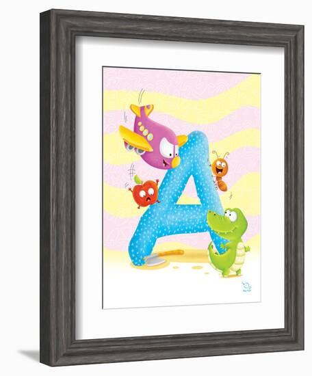 Angel A-Blue Fish-Framed Art Print