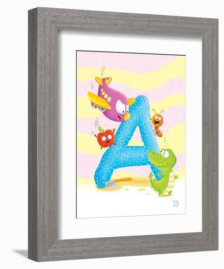 Angel A-Blue Fish-Framed Art Print