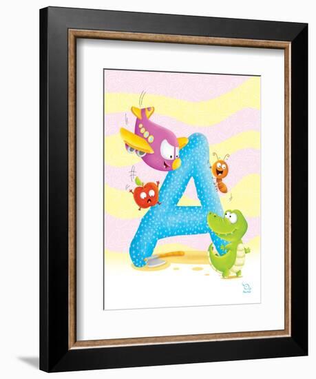 Angel A-Blue Fish-Framed Art Print