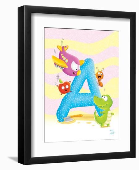 Angel A-Blue Fish-Framed Art Print