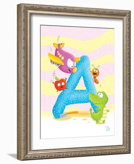 Angel A-Blue Fish-Framed Art Print