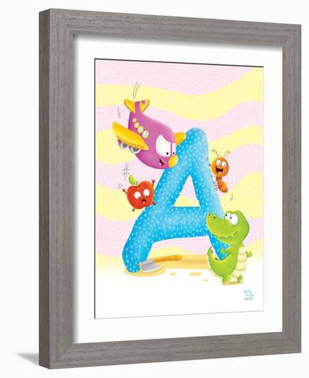 Angel A-Blue Fish-Framed Art Print