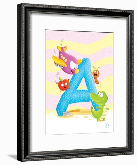 Angel A-Blue Fish-Framed Art Print