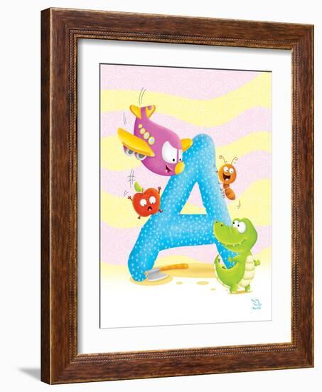 Angel A-Blue Fish-Framed Art Print