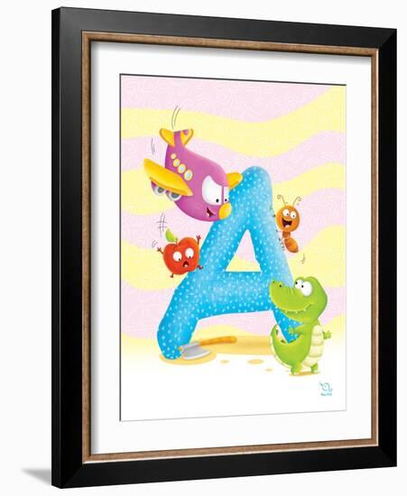 Angel A-Blue Fish-Framed Art Print