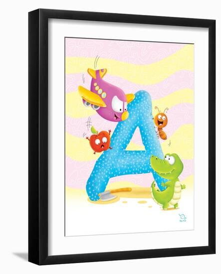 Angel A-Blue Fish-Framed Art Print