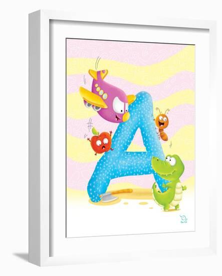 Angel A-Blue Fish-Framed Art Print