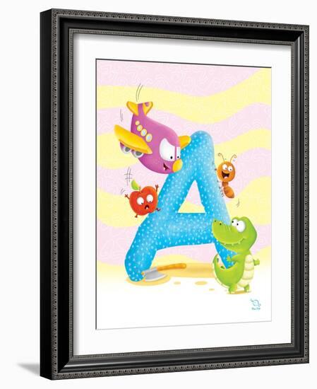 Angel A-Blue Fish-Framed Art Print