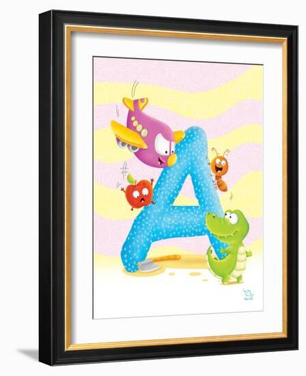 Angel A-Blue Fish-Framed Art Print