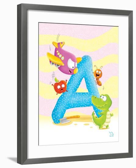 Angel A-Blue Fish-Framed Art Print