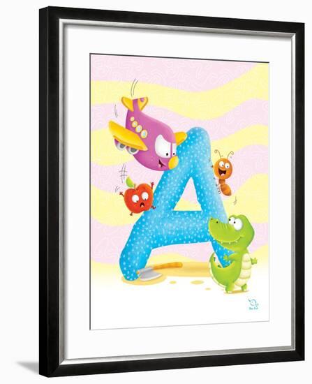 Angel A-Blue Fish-Framed Art Print