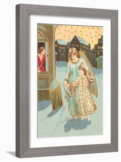 Angel and Little Match Girl-null-Framed Art Print