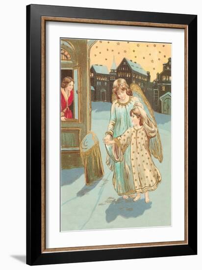 Angel and Little Match Girl-null-Framed Art Print