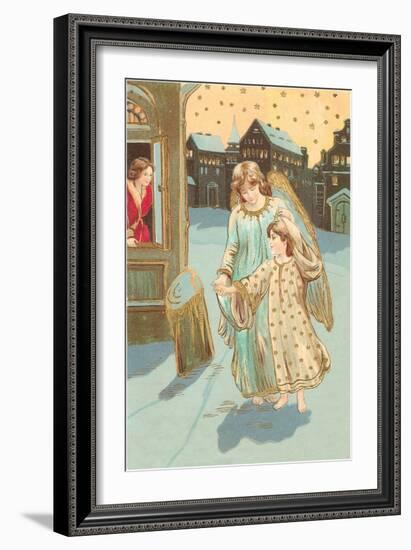 Angel and Little Match Girl-null-Framed Art Print
