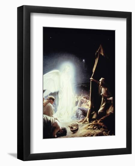Angel and the Shepherds-Carl Bloch-Framed Giclee Print