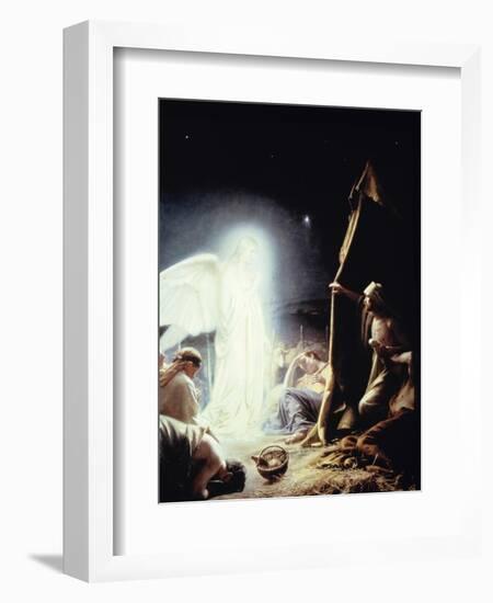 Angel and the Shepherds-Carl Bloch-Framed Giclee Print