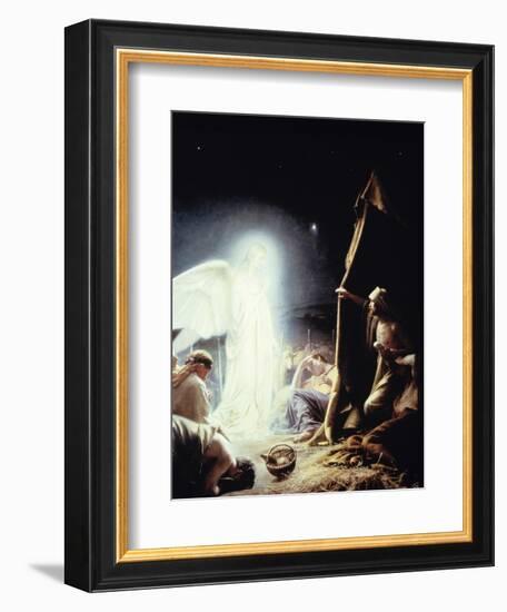 Angel and the Shepherds-Carl Bloch-Framed Giclee Print