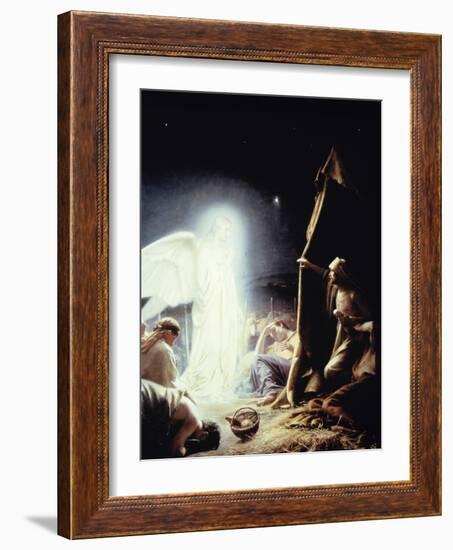 Angel and the Shepherds-Carl Bloch-Framed Giclee Print