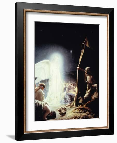 Angel and the Shepherds-Carl Bloch-Framed Giclee Print