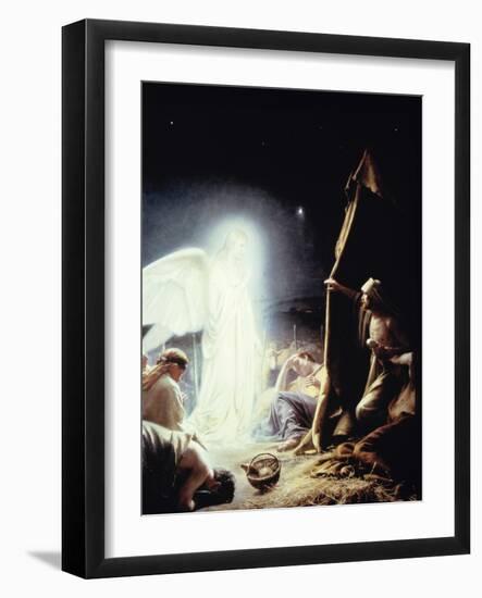 Angel and the Shepherds-Carl Bloch-Framed Giclee Print