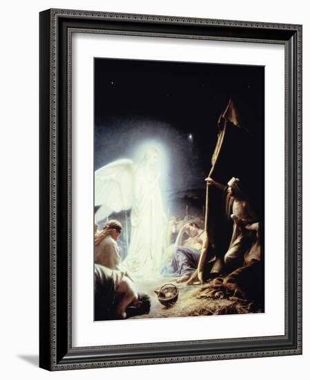 Angel and the Shepherds-Carl Bloch-Framed Giclee Print