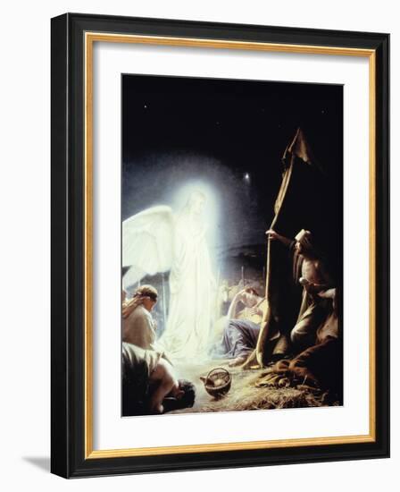 Angel and the Shepherds-Carl Bloch-Framed Giclee Print