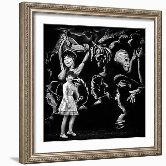 Angel and the Social Media Jungle-Piet Flour-Framed Photographic Print