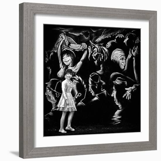 Angel and the Social Media Jungle-Piet Flour-Framed Photographic Print