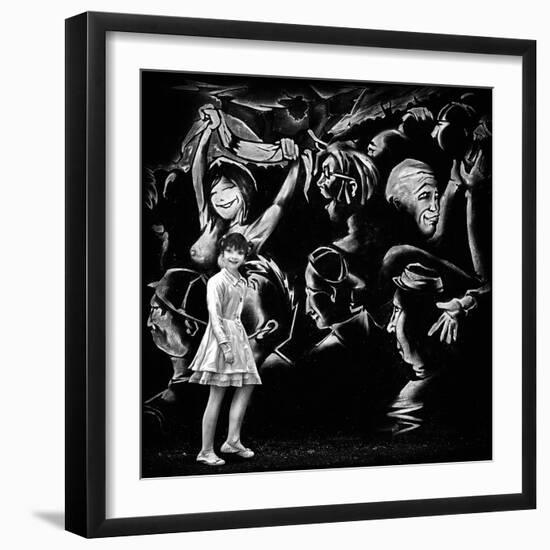 Angel and the Social Media Jungle-Piet Flour-Framed Photographic Print