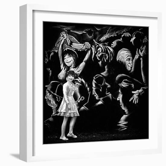 Angel and the Social Media Jungle-Piet Flour-Framed Photographic Print