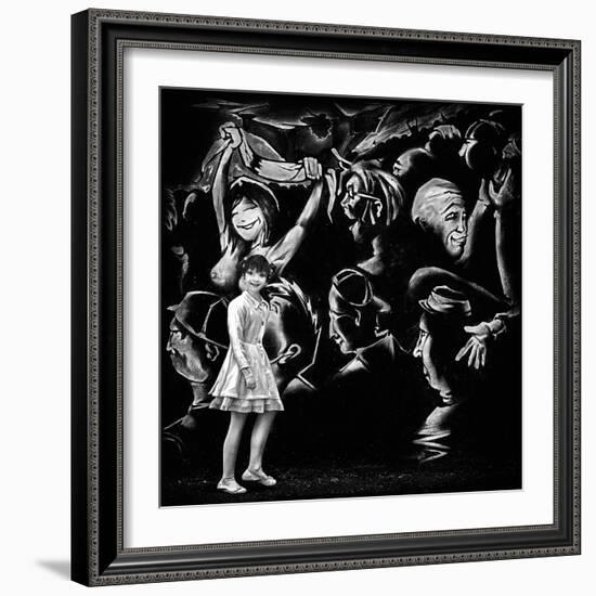 Angel and the Social Media Jungle-Piet Flour-Framed Photographic Print